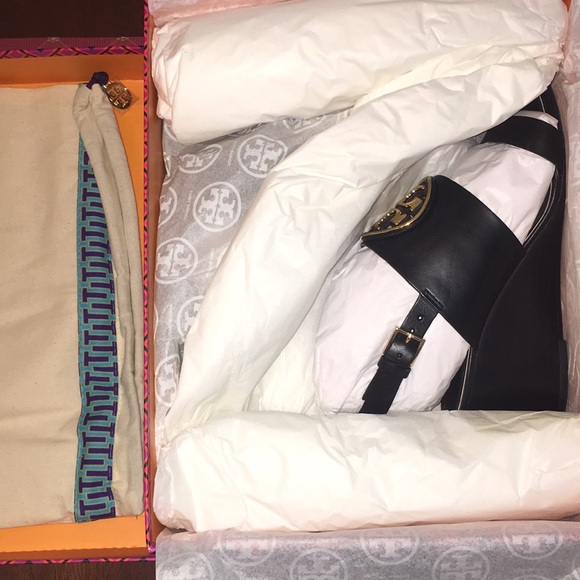 Tory Burch Metal Miller 65MM Wedge Sandal Heel 7.5 - Picture 3 of 12